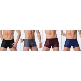 Ice silk men's underwear mesh boxer (Option: Set-XL)