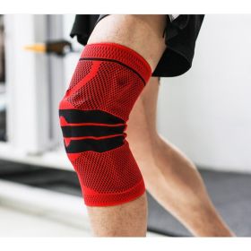 Sports Running Fitness Protection Knee Pads Brace Strap (Option: Red apair-L)