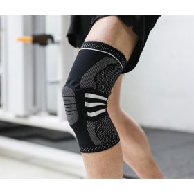Sports Running Fitness Protection Knee Pads Brace Strap (Option: Black apair-XL)