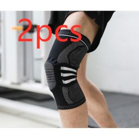 Sports Running Fitness Protection Knee Pads Brace Strap (Option: Black anti slip a pair-S)