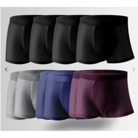 Ice silk men's underwear mesh boxer (Option: Black4 blue2 gray2 red2-L)