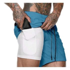 Pocket Compression Shorts (Option: Blue-M)