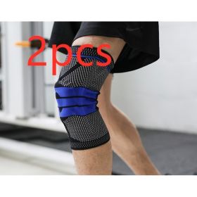 Sports Running Fitness Protection Knee Pads Brace Strap (Option: Black blue anti slip2-S)