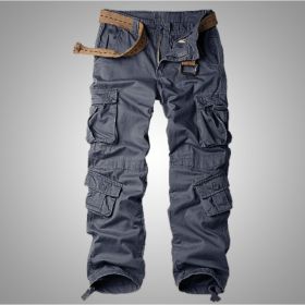Three-dimensional Pocket Overalls Men's Multi-pocket (Option: Dark Grey-34)