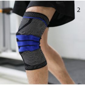 Sports Running Fitness Protection Knee Pads Brace Strap (Option: Black blue anti slip 1-M)