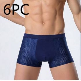 Ice silk men's underwear mesh boxer (Option: Royal blue 6PC-XXL)