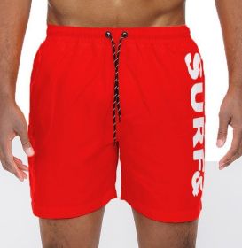 Surf&Beach Swim Shorts (Color: Red, size: XL)
