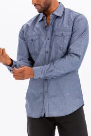 Weiv Men's Casual Long Sleeve Shirts (Color: OCEAN, size: 2XL)