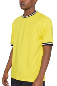 Micromesh Round Neck Tshirt (Color: Yellow, size: L)
