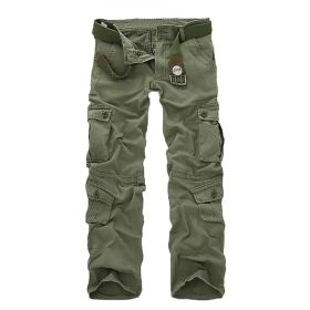 Three-dimensional Pocket Overalls Men's Multi-pocket (Option: Eight Pockets Grass Green-29)