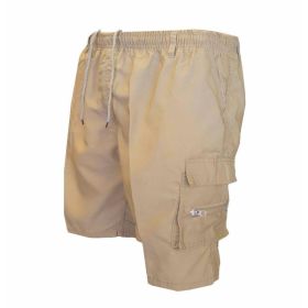 Men's Casual Working Pants Shorts Loose Summer Outdoor Workout Pants (Option: Khaki-M)