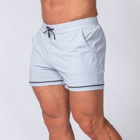 Fitness Quick-drying Sport Running Training Outdoor Beach Shorts (Option: Gray-L)