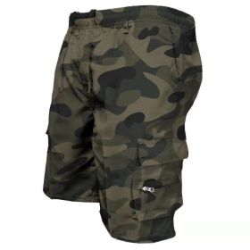 Men's Casual Working Pants Shorts Loose Summer Outdoor Workout Pants (Option: Camouflage Green-M)