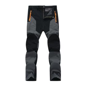 Outdoor Stretch Charging Men's Windproof Waterproof And Hard-wearing Breathable Quick-drying Pants (Option: Dark Gray-XL)