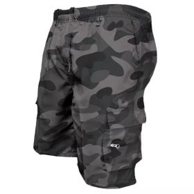 Men's Casual Working Pants Shorts Loose Summer Outdoor Workout Pants (Option: Camouflage gray-M)