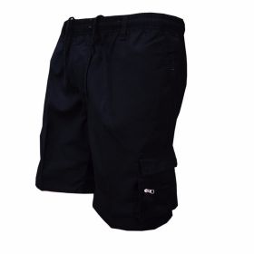Men's Casual Working Pants Shorts Loose Summer Outdoor Workout Pants (Option: Black-L)
