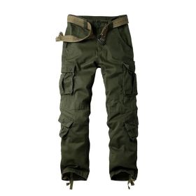 Three-dimensional Pocket Overalls Men's Multi-pocket (Option: Eight Pockets Army Green-44)