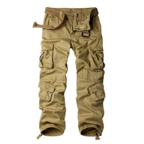 Three-dimensional Pocket Overalls Men's Multi-pocket (Option: Eight Pockets Khaki-44)