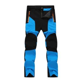 Outdoor Stretch Charging Men's Windproof Waterproof And Hard-wearing Breathable Quick-drying Pants (Option: Dark Blue-4XL)
