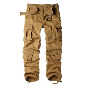 Three-dimensional Pocket Overalls Men's Multi-pocket (Option: Eight Pockets Military Yellow-44)