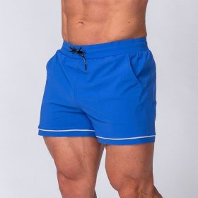 Fitness Quick-drying Sport Running Training Outdoor Beach Shorts (Option: Blue-XL)