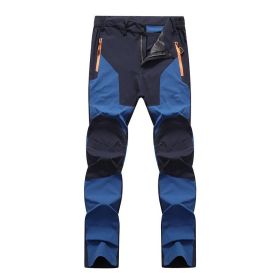 Outdoor Stretch Charging Men's Windproof Waterproof And Hard-wearing Breathable Quick-drying Pants (Option: Sapphire Blue-5XL)